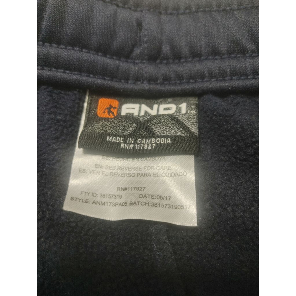 Men's AND1 Navy 3XL Sweatpants with White Zippers - Picture 3 of 9